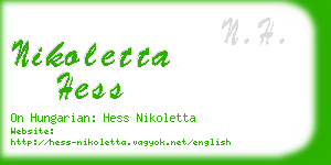 nikoletta hess business card